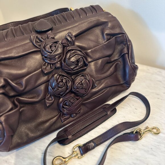 Valentino Petale Rose Leather Bag - Rare Burgundy Mint Condition - Picture 4 of 10